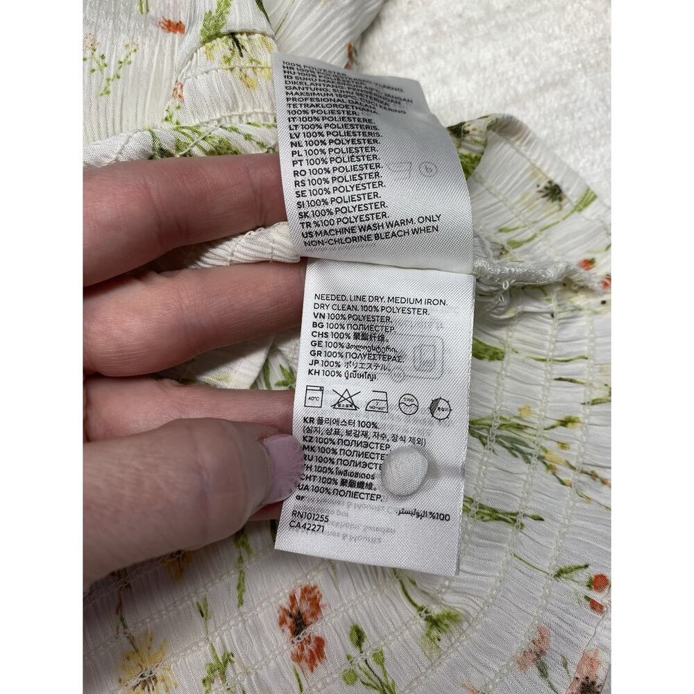 H&M Blouse Womens Medium Lightweight Floral Boho Chic Fairy Romantic Ethereal - Picture 6 of 13